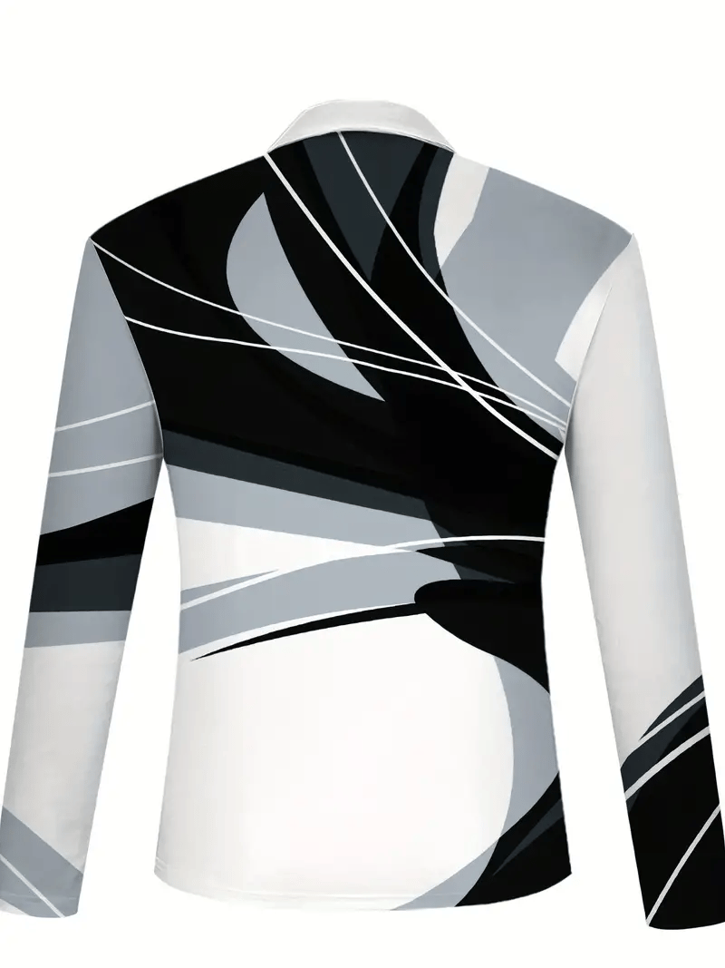 Camisa ejecutivo casual a rayas con cierre para hombre