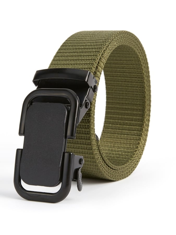 Cinturón para exterior training automatic buckle nylon canvas braided para hombre