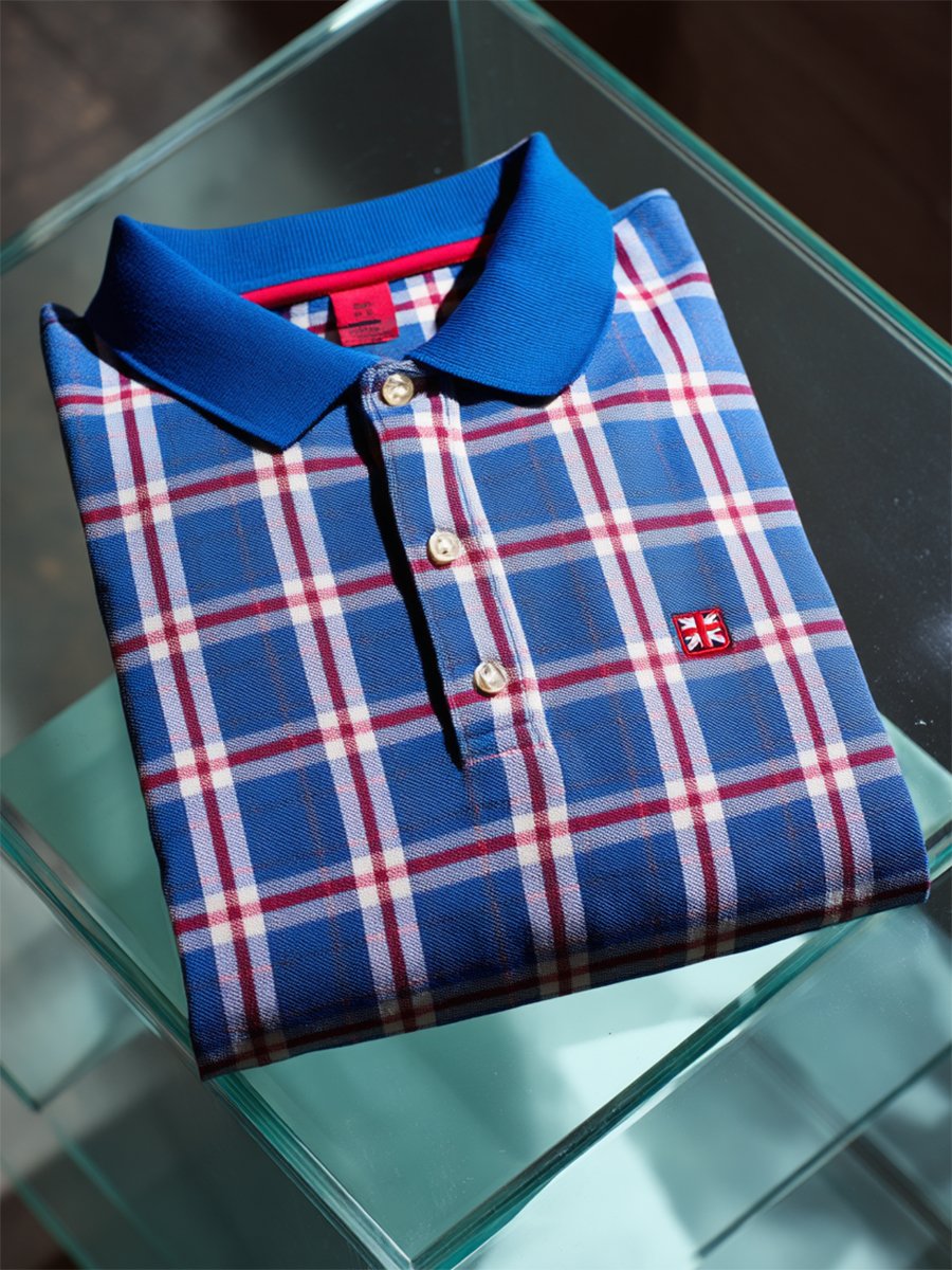 Camisa polo ejecutivo casual Union Jack Button de manga corta para hombre