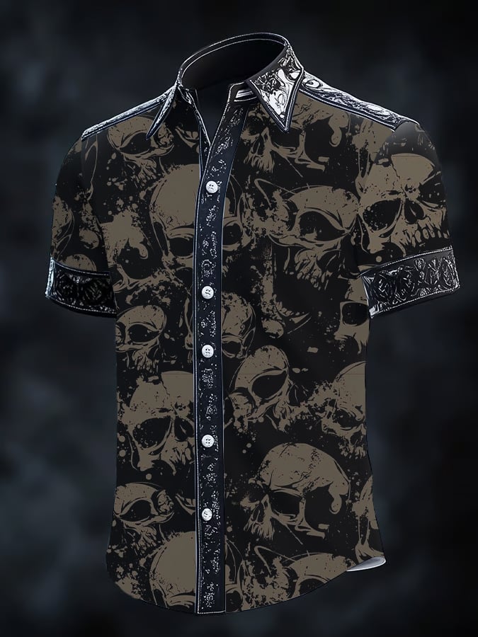 Camisa Gothic Dark de manga corta para hombre