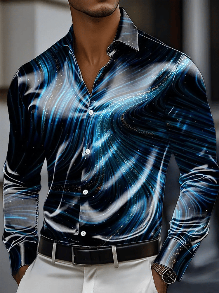 Camisa vintage de manga larga para hombre