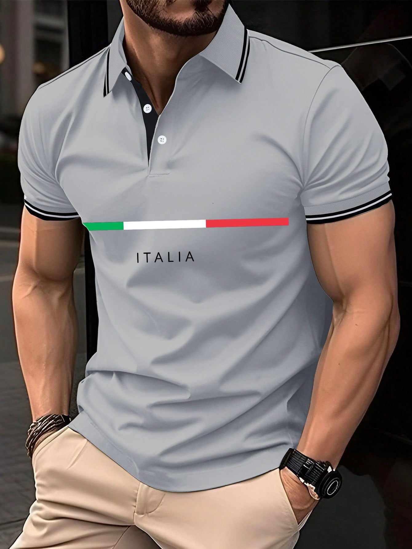 Camisa polo "Italy" estampado para hombre