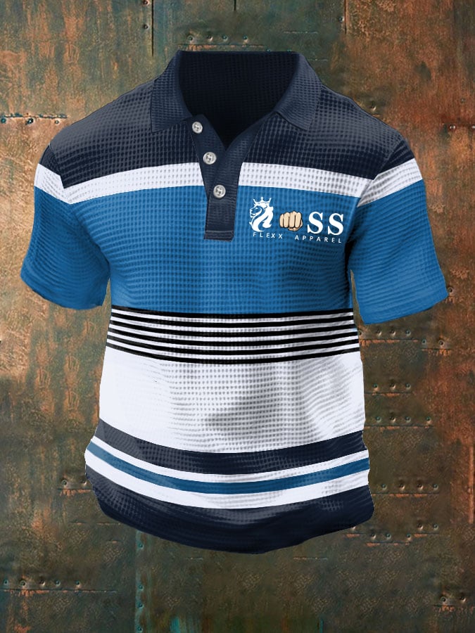 Camisa polo Men' ejecutivo Waffle estampado