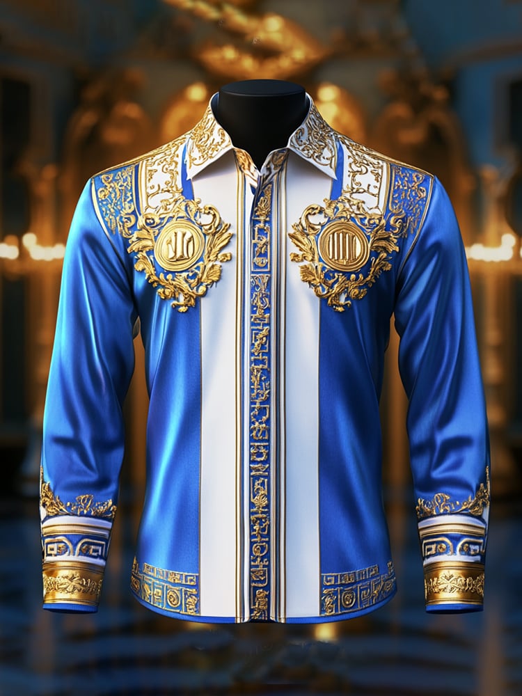 Camisa satén Luxe de manga larga con botones para hombre
