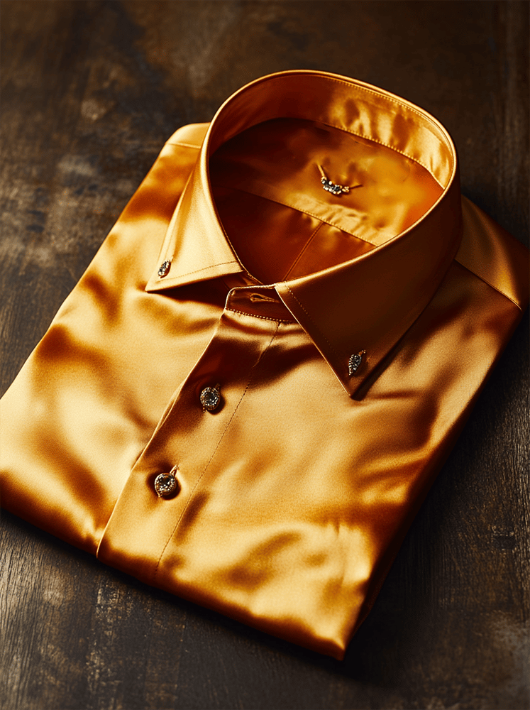 Camisa satén Luxe de manga corta para hombre