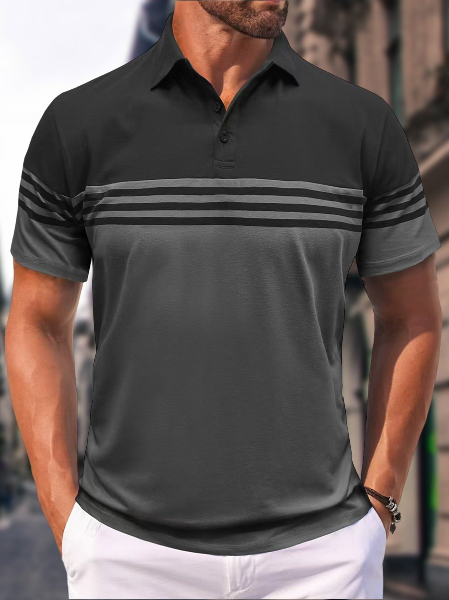 Camisa polo ejecutivo casual Button de manga corta para hombre