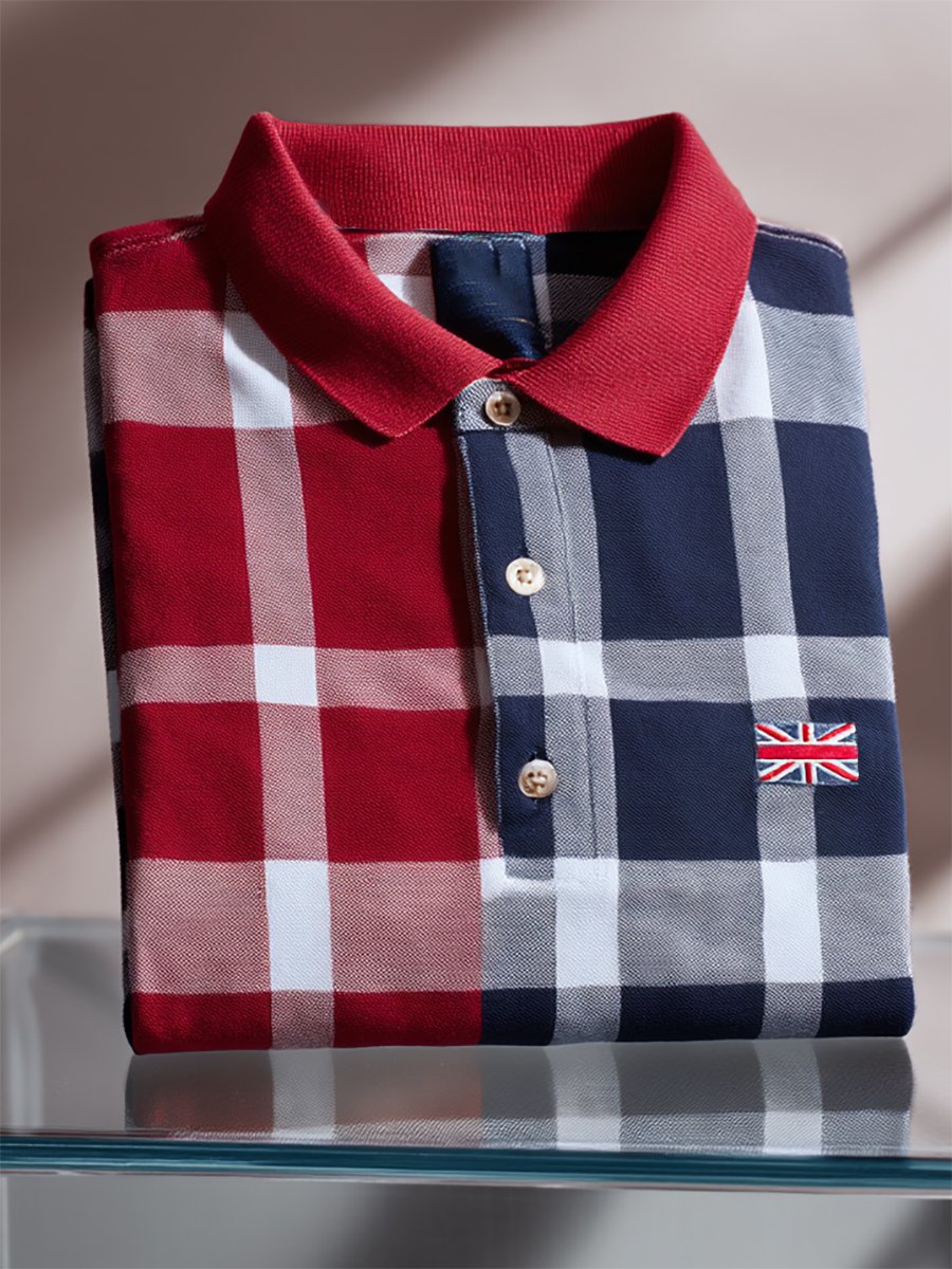 Camisa polo ejecutivo casual Union Jack Button de manga corta para hombre