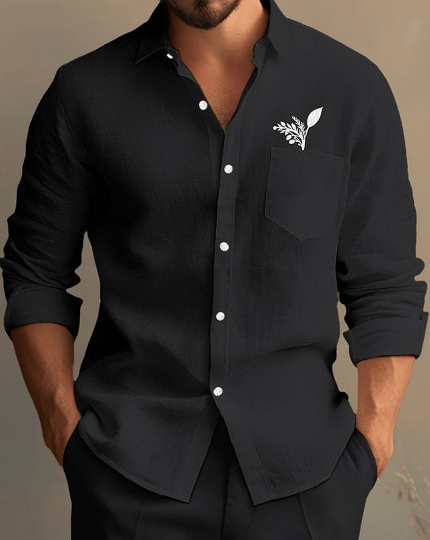 Camisa ejecutivo casual de manga larga para hombre