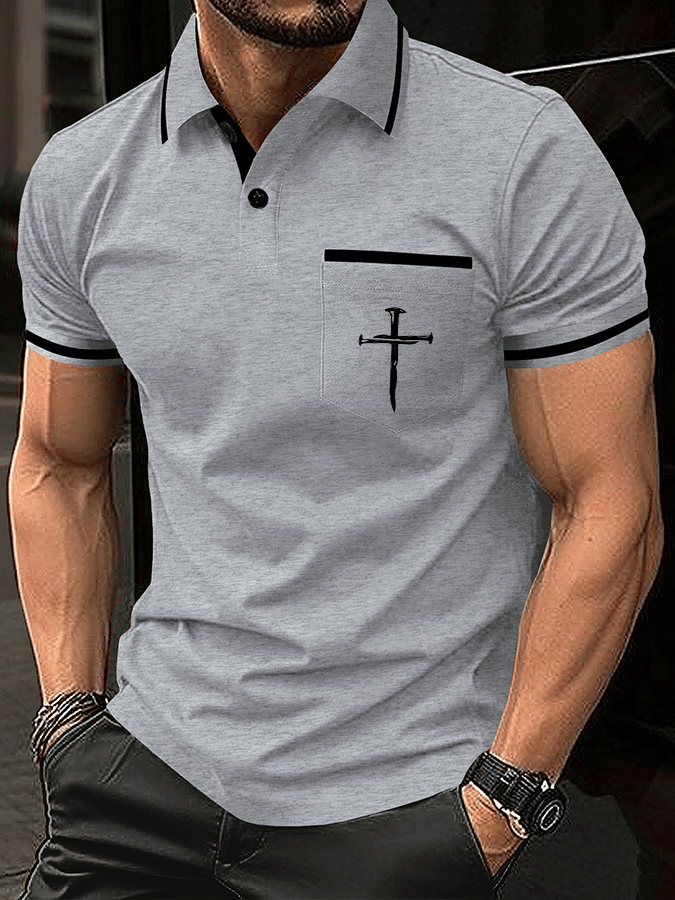 Camisa polo Faith estampado casual (With bolsillos) para hombre