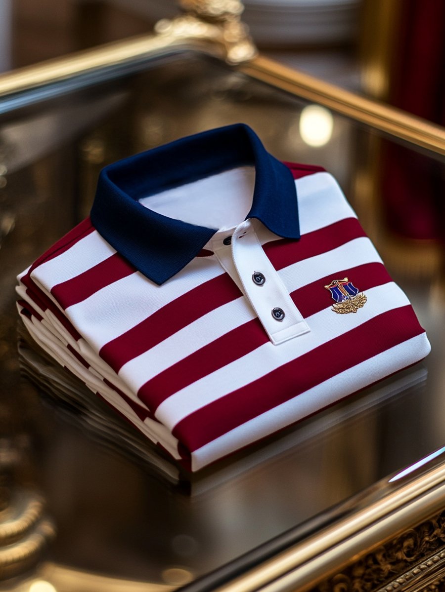 Camisa polo vintage ejecutivo de manga larga para hombre