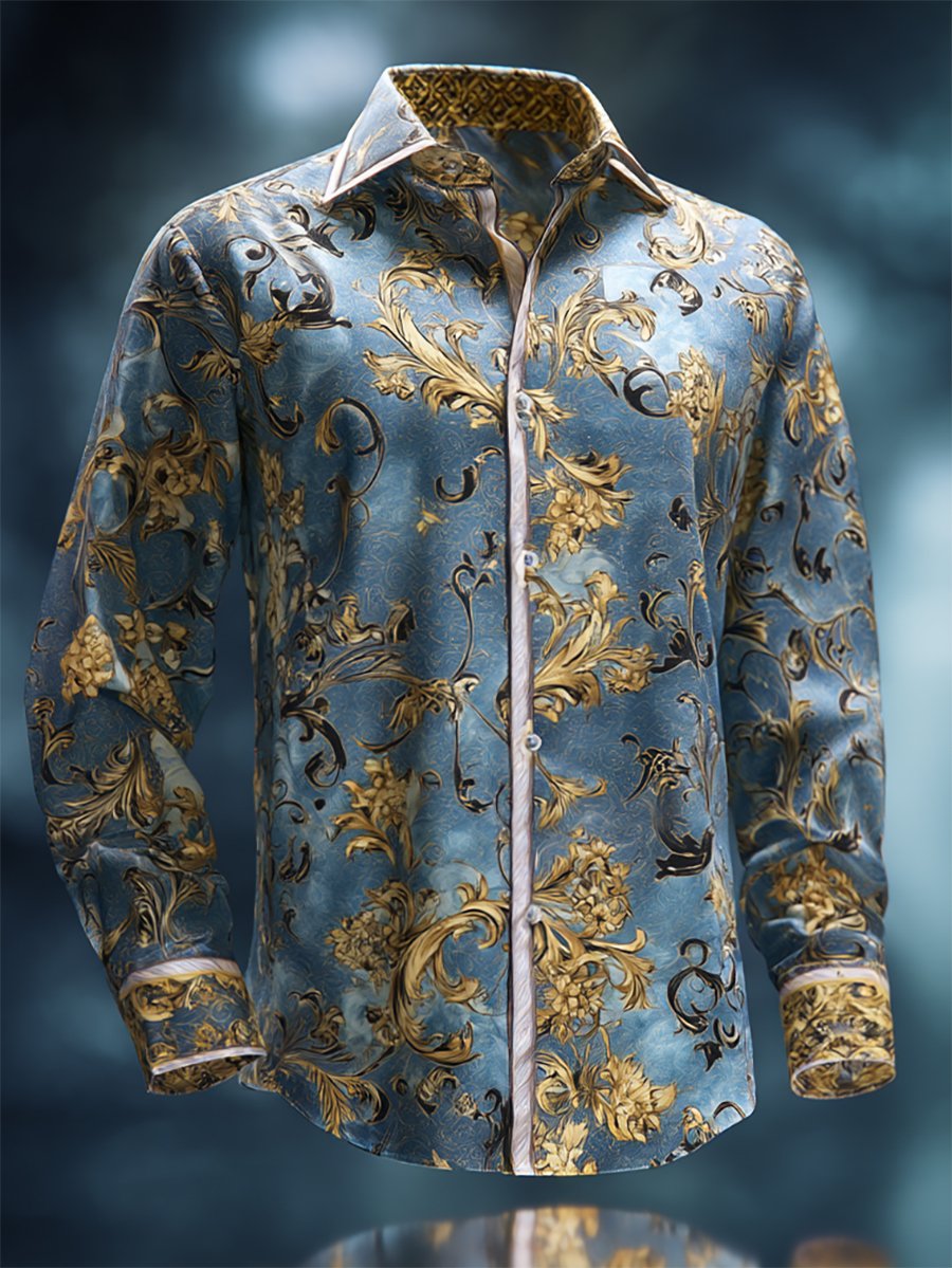 Camisa Luxe satén de manga larga para hombre