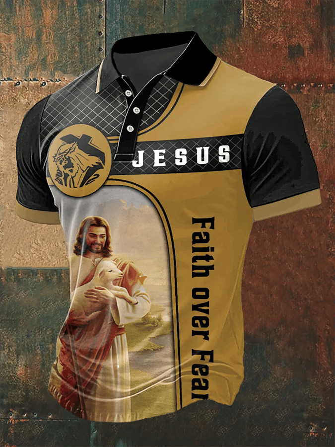 Camisa polo Faith estampado casual para hombre