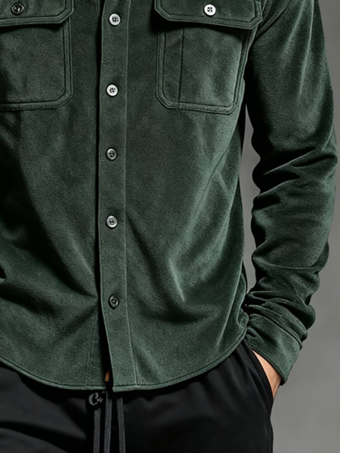 Camisa vintage Flannel Brushed de manga larga para hombre