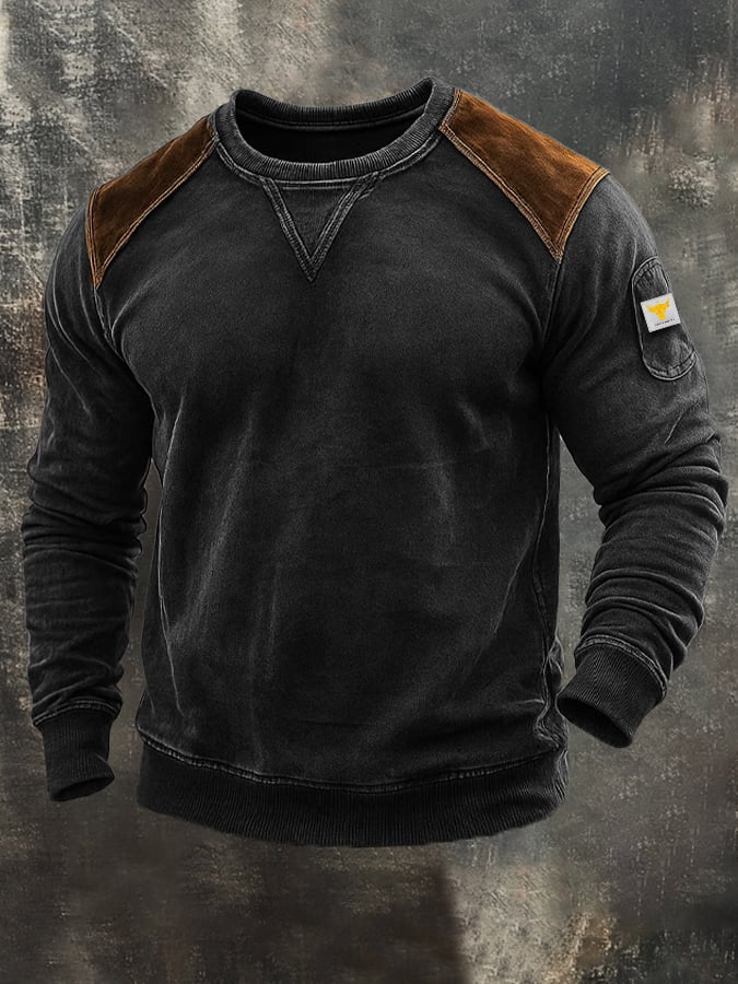 Sudadera vintage Comfort Henley para hombre