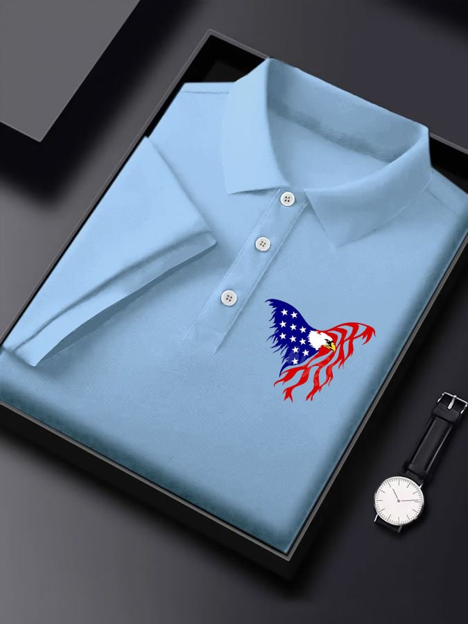 Camisa polo American Eagle estampado casual para hombre