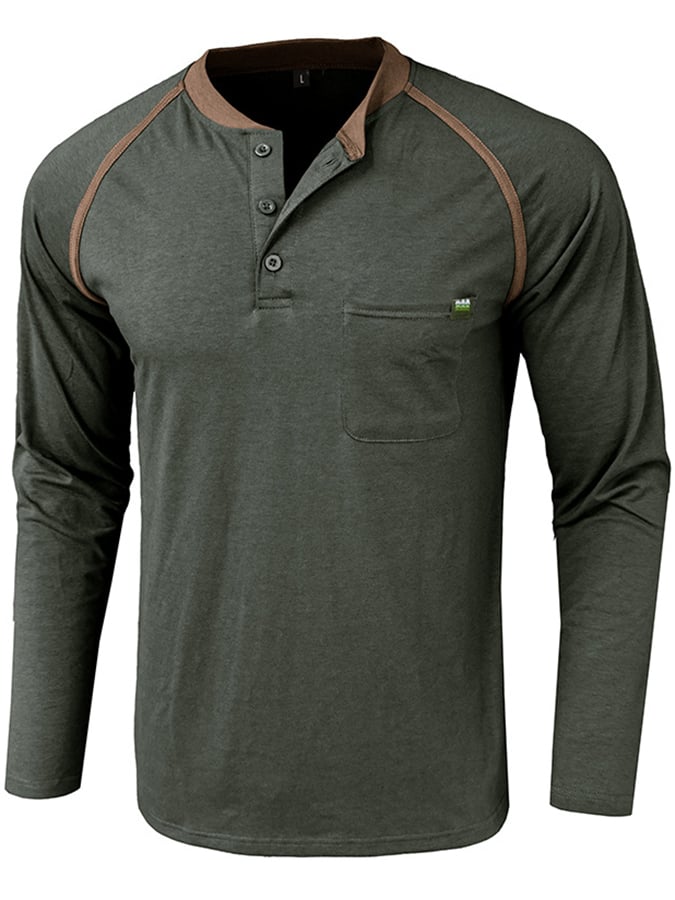 Camisa polo Sports casual Raglan Sleeve Half Button
