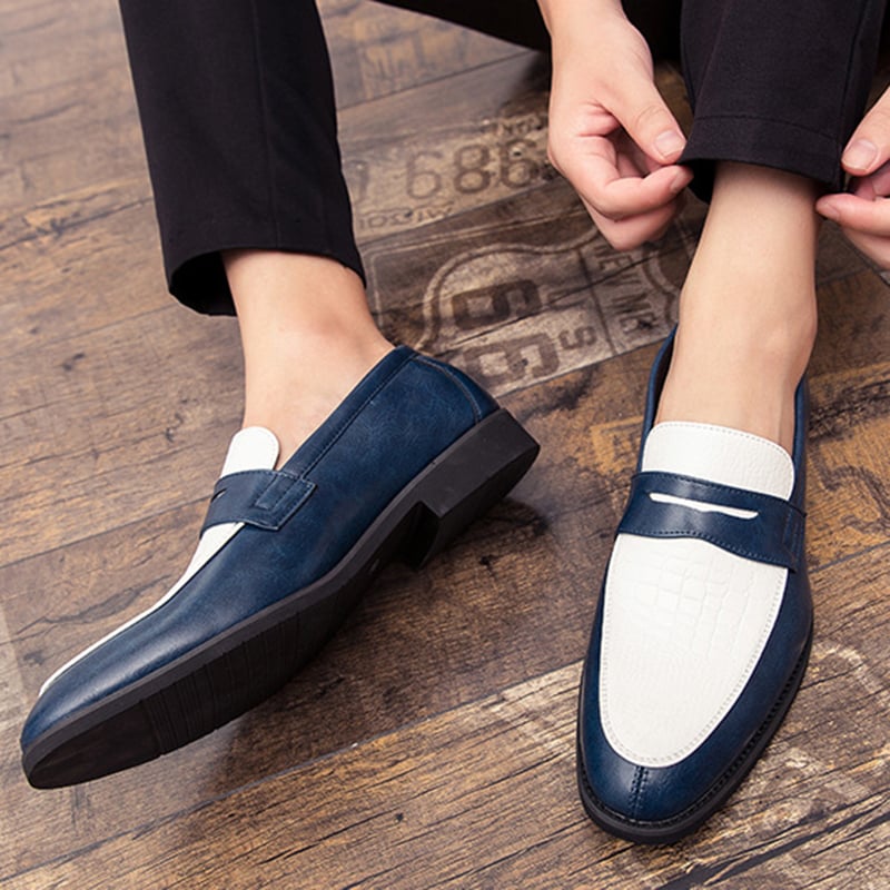 de modaable British Style casual Color Contrast Leather zapatos