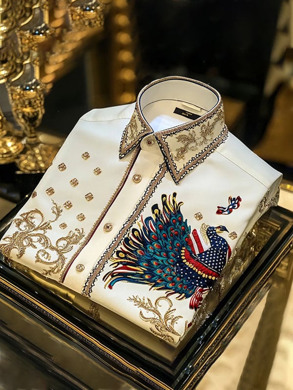De lujo ejecutivo floral Princamiseta para hombre