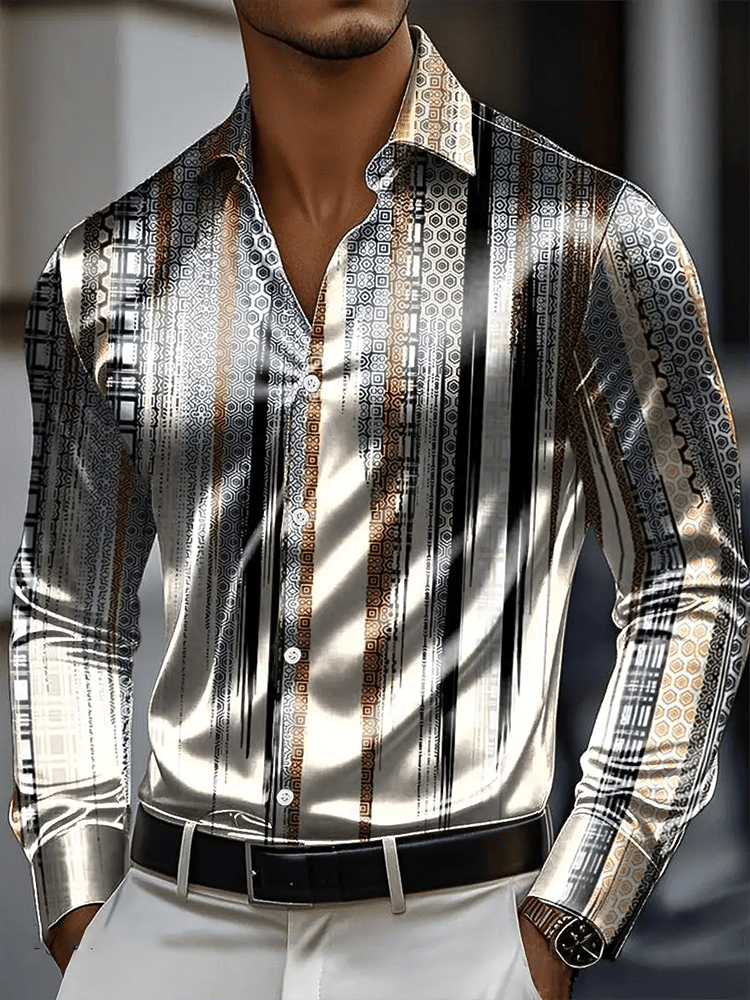 Camisa vintage de manga larga para hombre