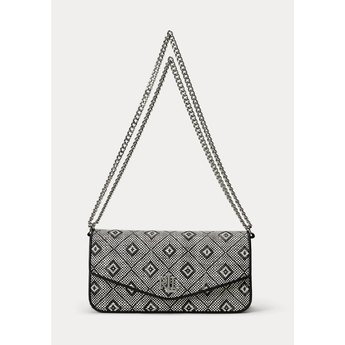 Geo-Motif Woven Straw Medium Sawyer Bag - 3