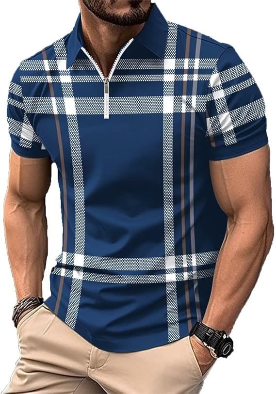 Camisa polo casual ejecutivo Button de manga corta para hombre