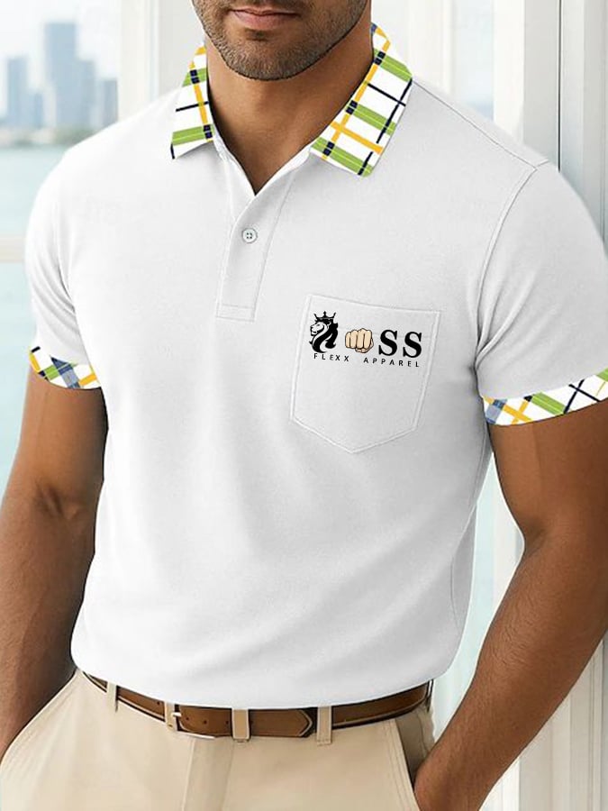 Camisa polo de moda ejecutivo Letter estampado casual para hombre