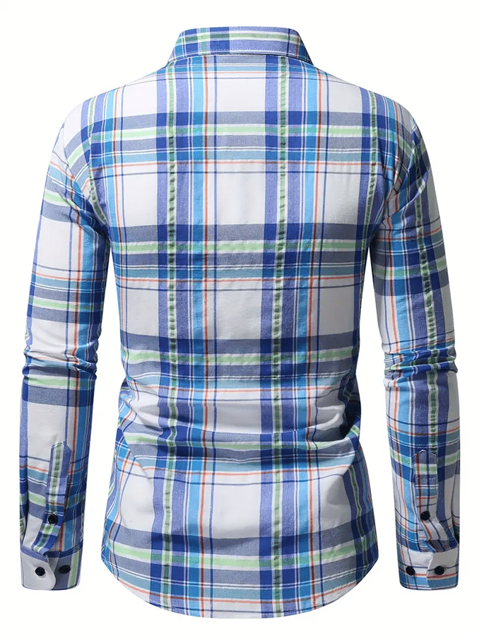 Camisa a cuadros ejecutivo casual para hombre