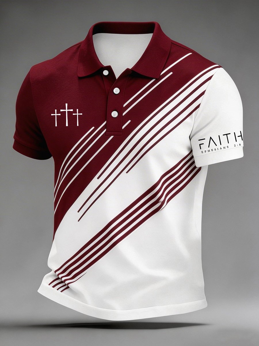 Camisa polo Faith Cross estampado para hombre