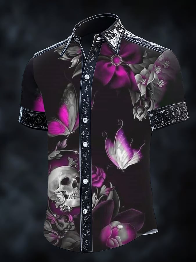 Camisa Gothic Dark de manga corta para hombre