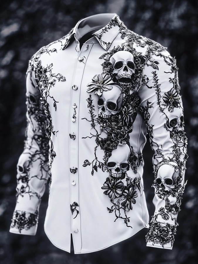 Camisa casual vintage Black diseño para hombre