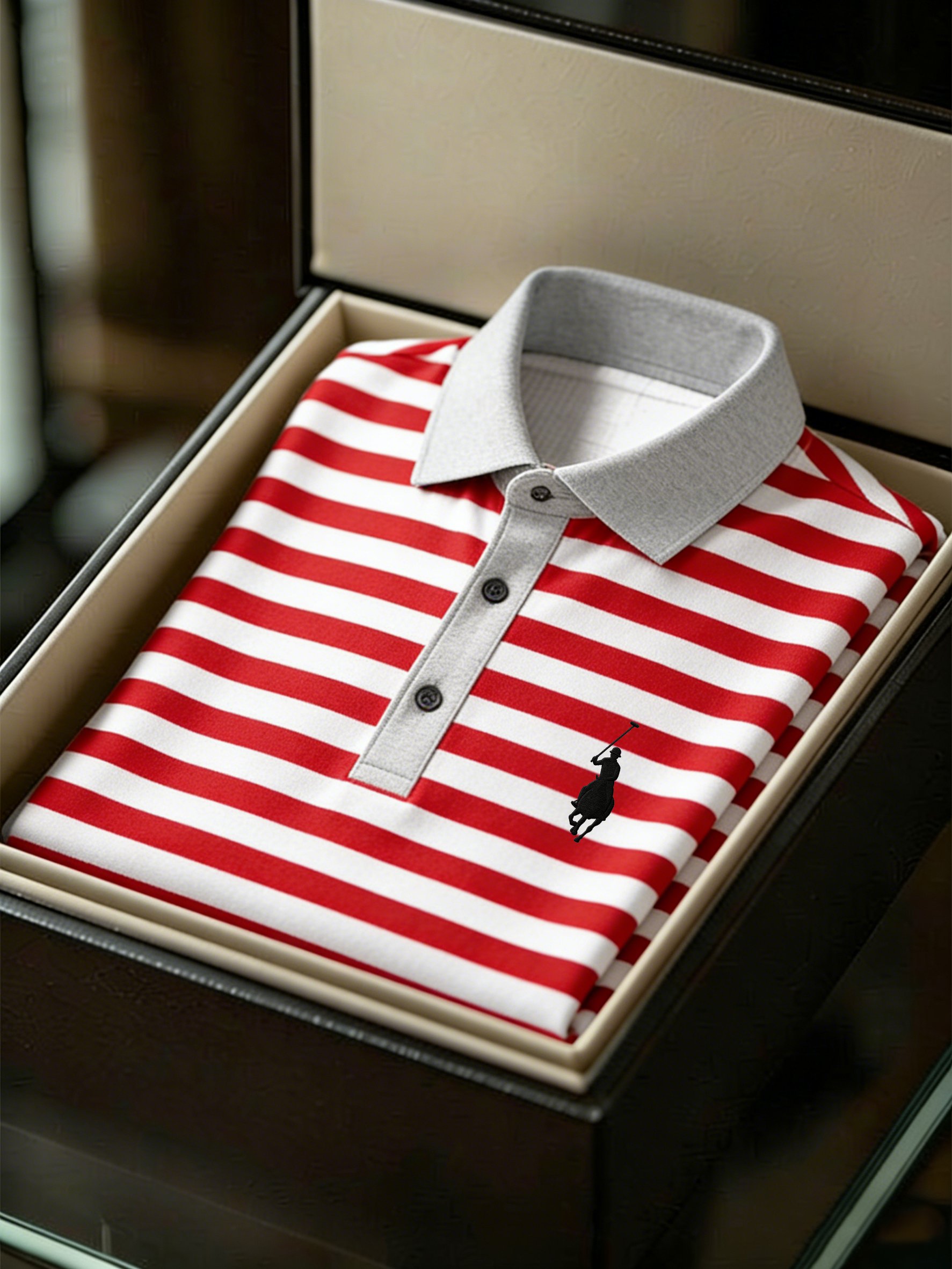 Camisa polo ejecutivo Style estampado de manga corta para hombre