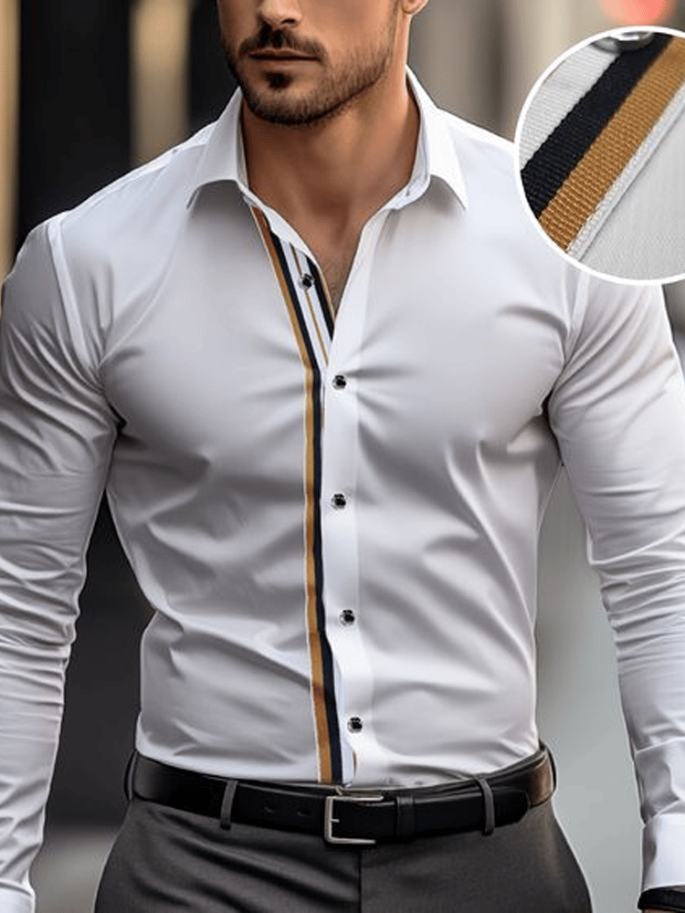 Camisa a cuadros ejecutivo de manga larga para hombre