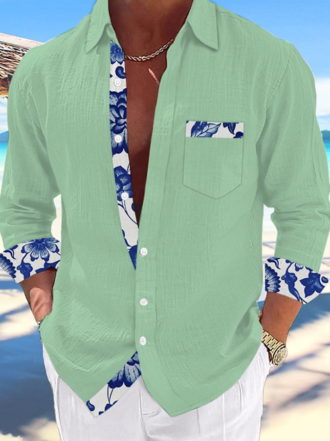 Camisa Hawaii estampado de moda Vacation And casual (With Pockets) para hombre