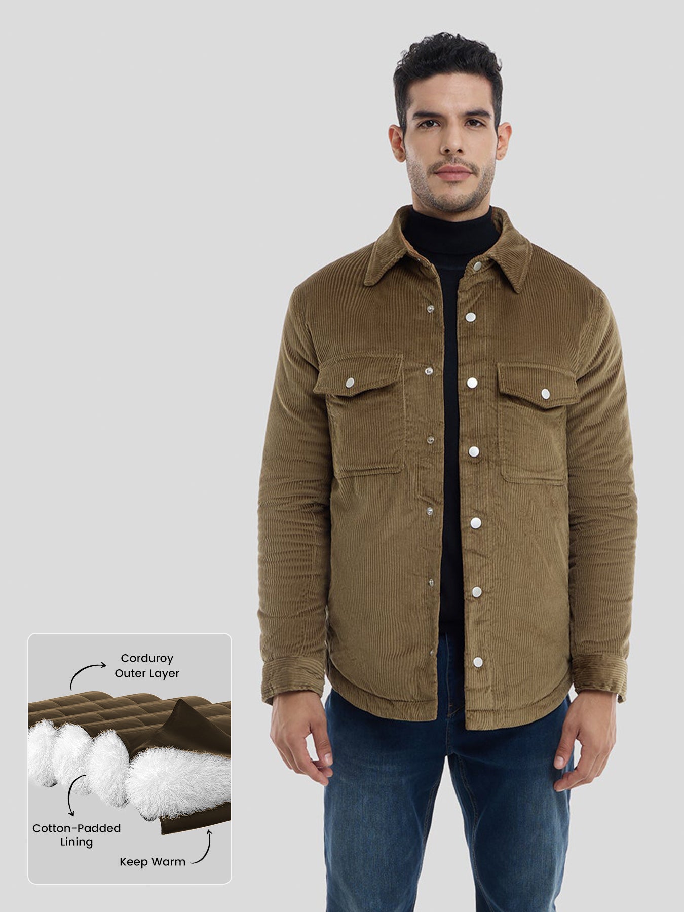 Chaqueta pana Quilted