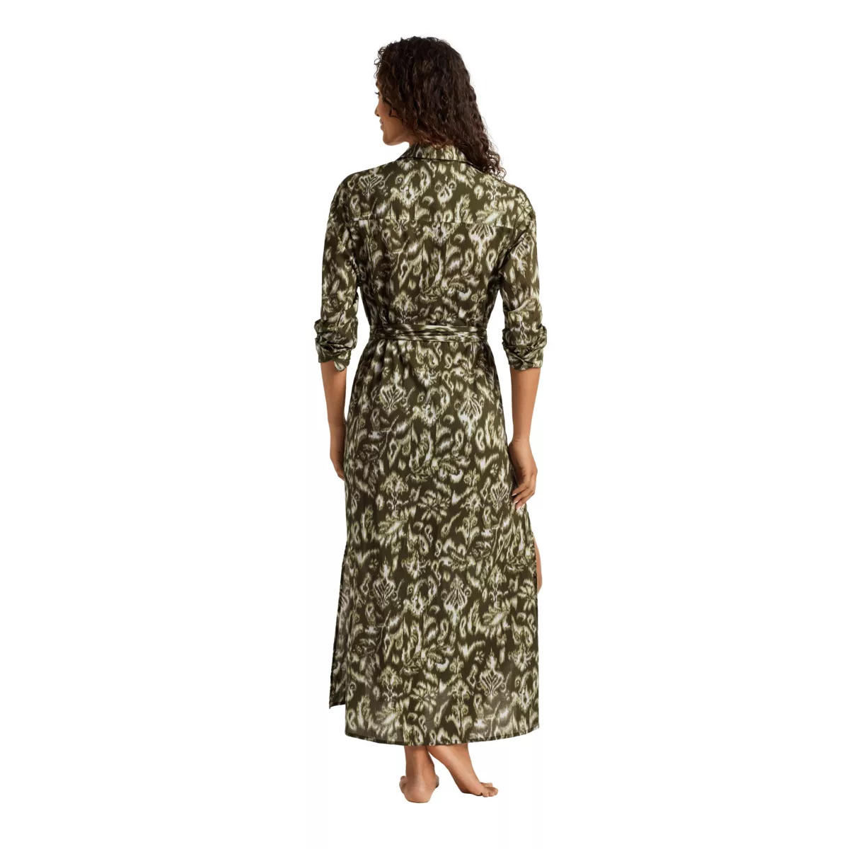 Artisan Warp Floral Midi Shirt Dress Cover Up - 2