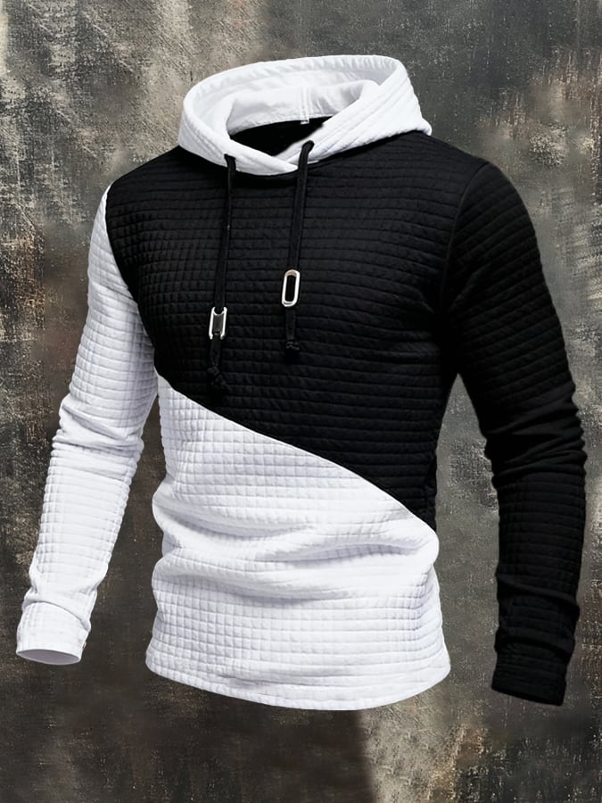 Sudadera elegantee Color-Blocked Hooded para hombre