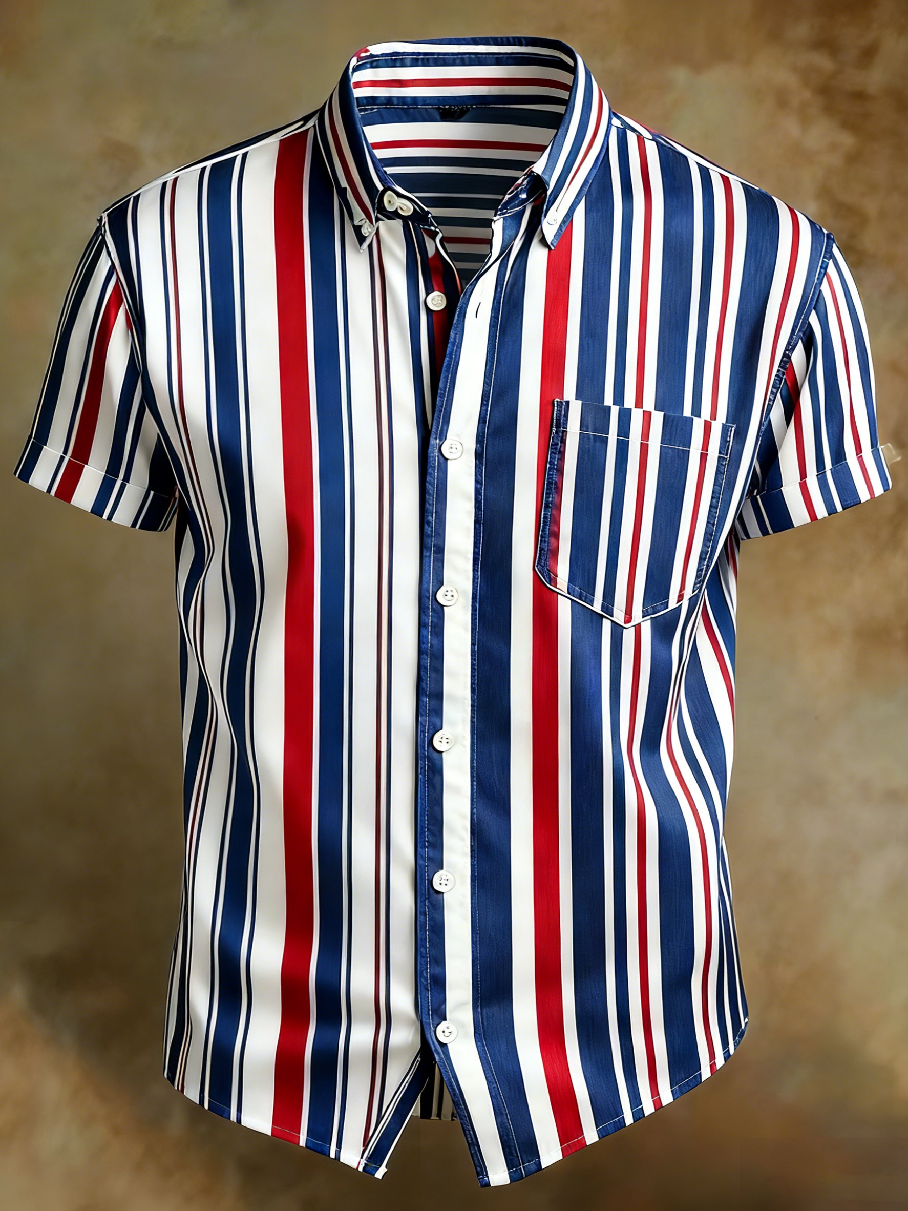 Vintage Abstract Art estampado de manga corta Pockecamiseta para hombre
