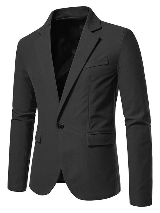 Saco formal Single-Button Faux gamuza para hombre