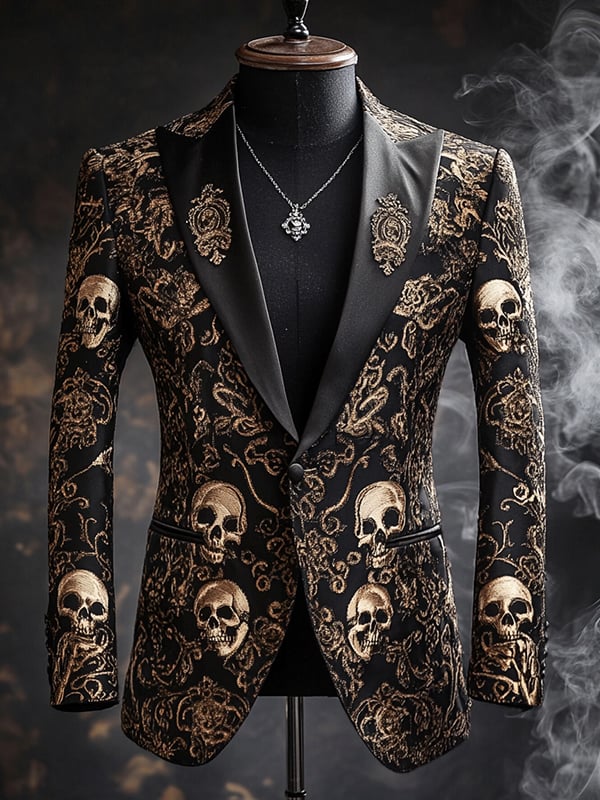 Saco de lujo casual ejecutivo Skull para hombre