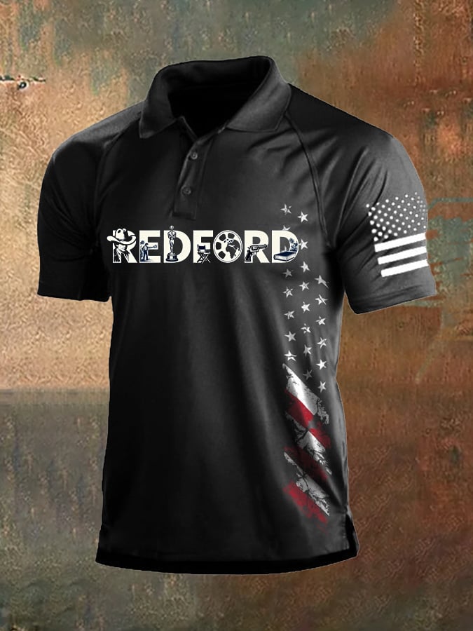 Camisa polo clásico ejecutivo Logo Button de manga corta para hombre