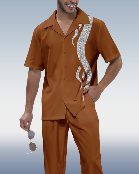 Rianmond Art estampado de manga corta Walking Suit188 para hombre