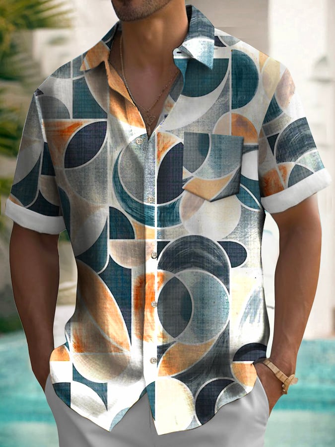 Camisa de moda casual Resort estampado para hombre