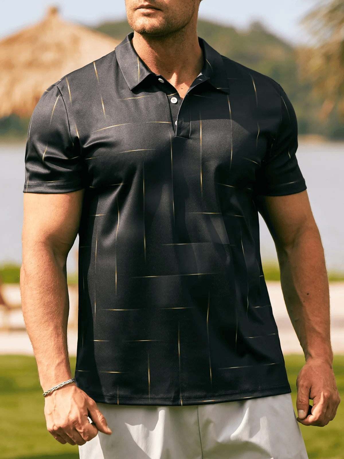 Camisa polo casual Color para hombre