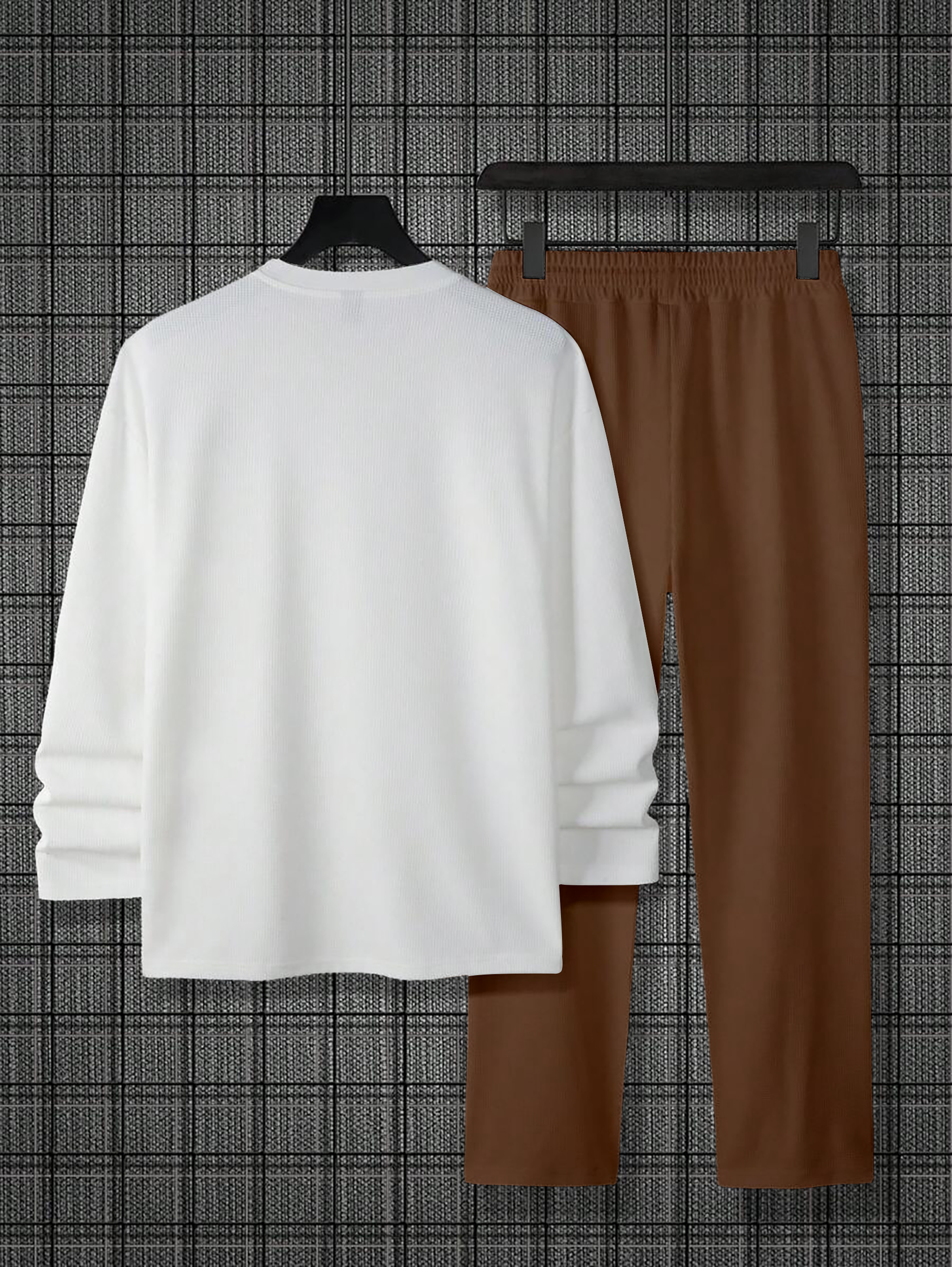 Colorblock Round Neck casual Sports Set 018 para hombre