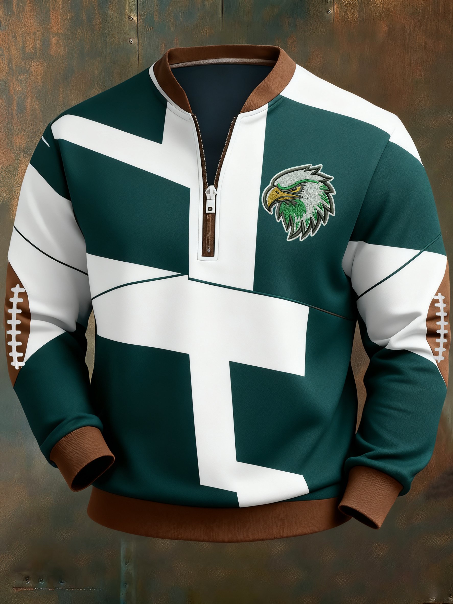Sudadera Football geométrico en bloques de color estampado para hombre