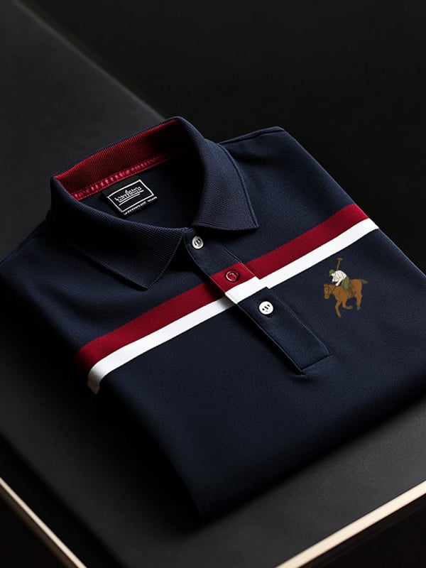 Camisa polo clásico ejecutivo Check Logo Button de manga corta para hombre