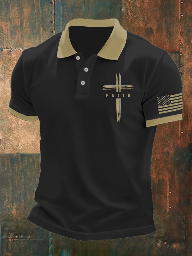 Casual Contrast Color Faith Polo para hombre