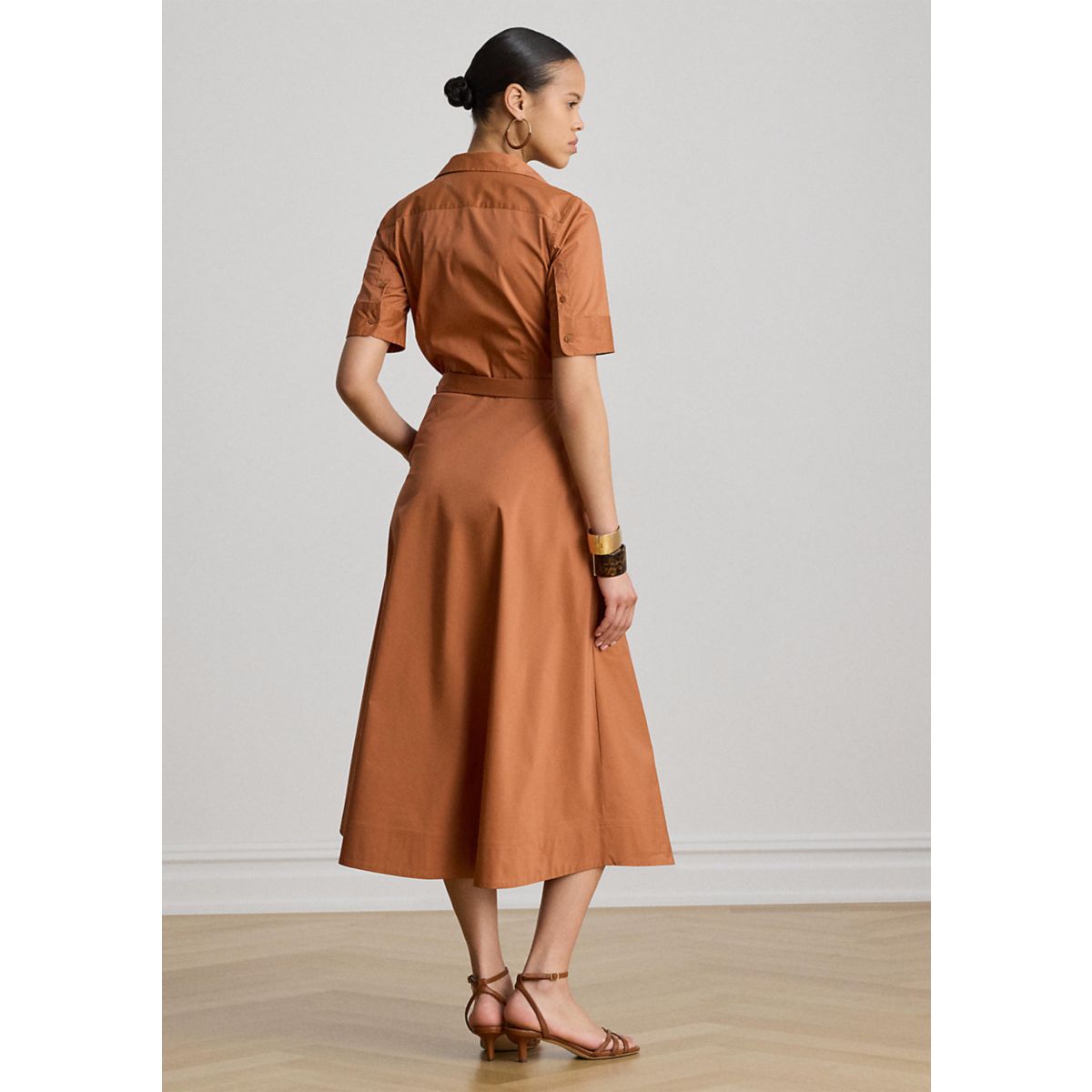 Women's Belted Stretch-Cotton-Blend Shirtdress - 2