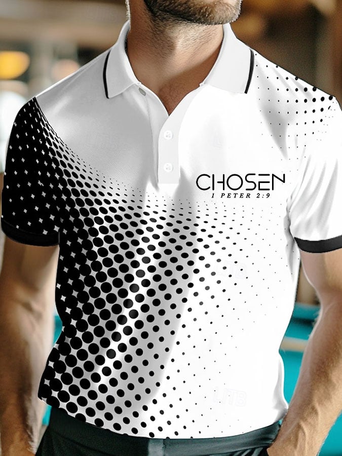Camisa polo vintage Chosen estampado para hombre