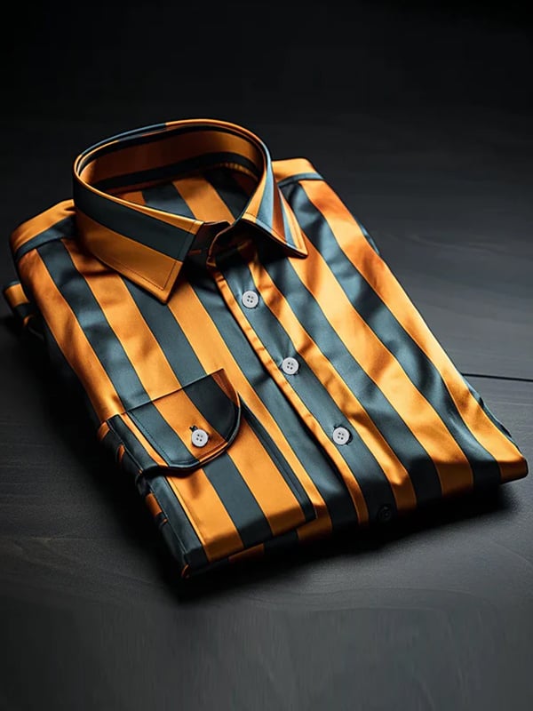 Camisa seda de lujo ejecutivo de manga larga para hombre